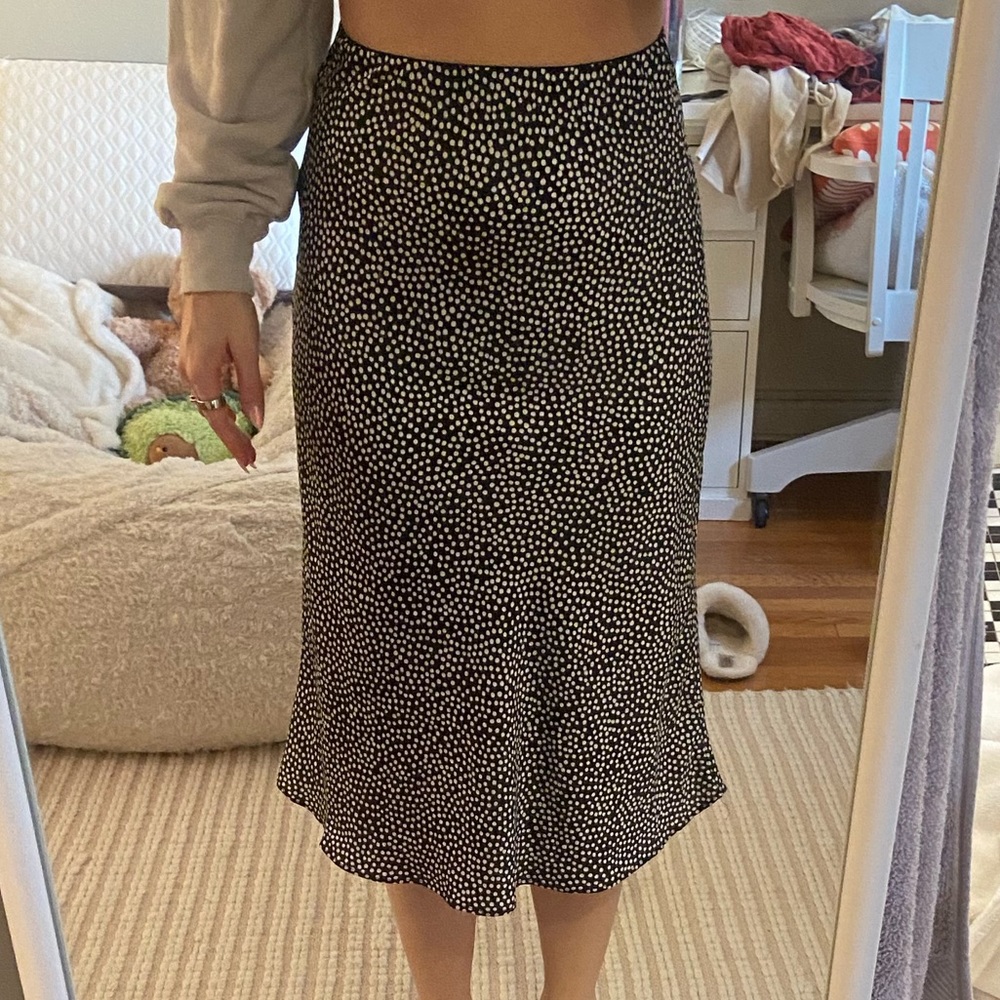 nasty gal midi skirt - black and white